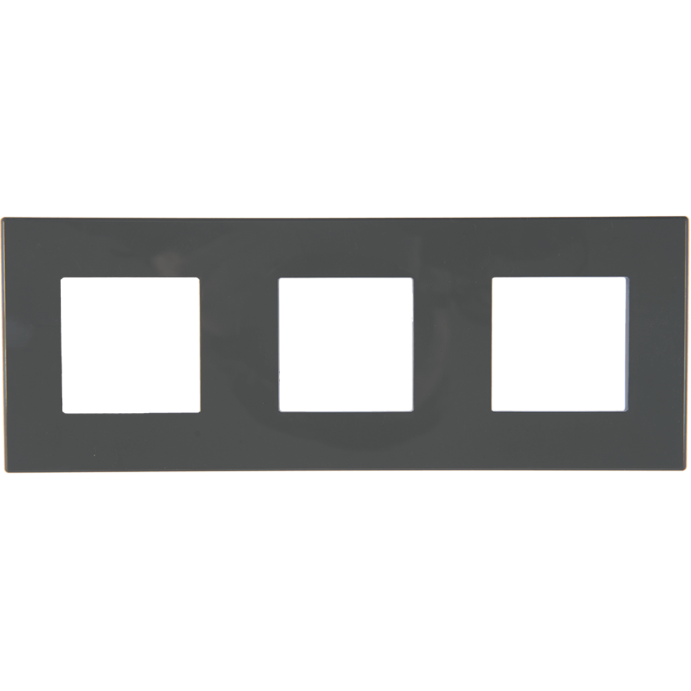 Rama decor 3 module Dahlia, Gewiss GW35903AD, gri inchis