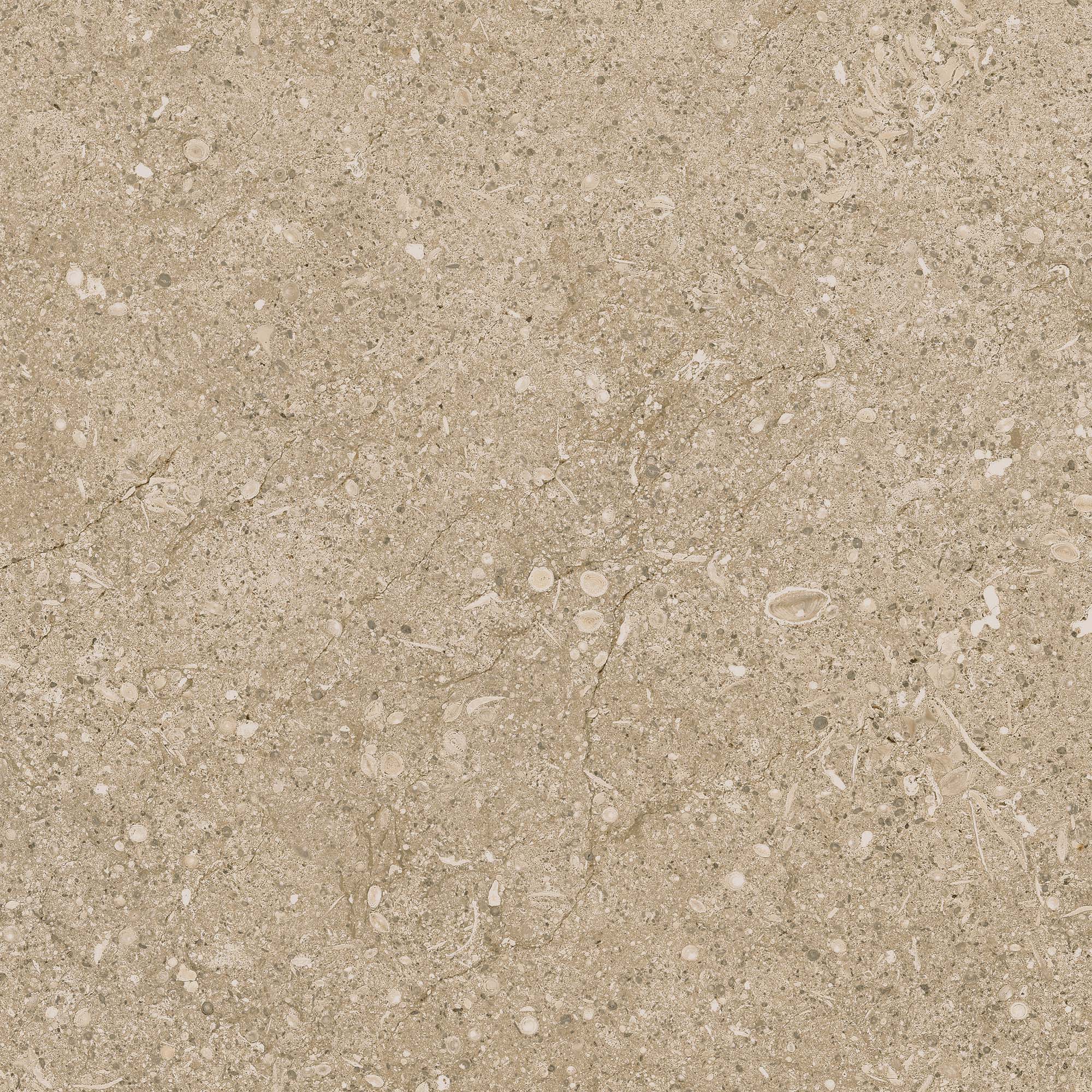 Gresie portelanata Kai Ceramics Greco bej, finisaj mat cu aspect de piatra, patrata, 33,3 x 33,3 cm