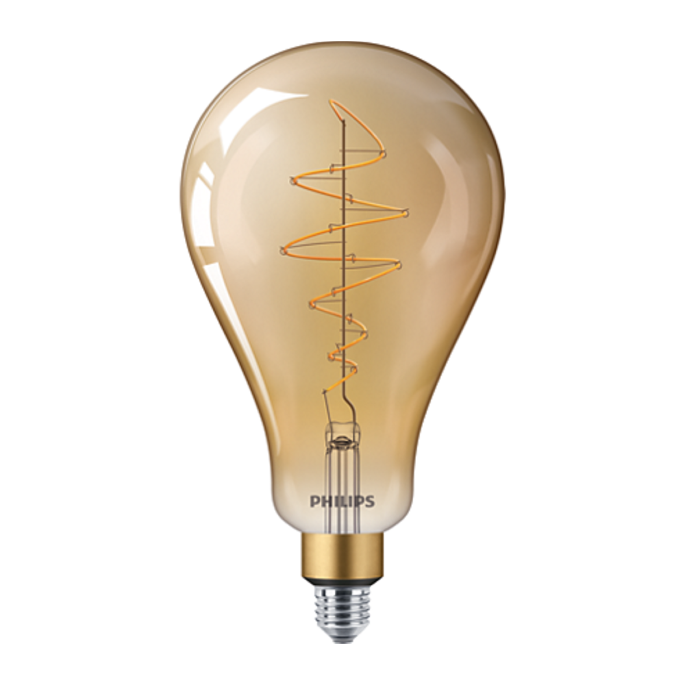 Bec LED Philips LED classic-giant, 6.5-40W, E27, A160, GOLD DIM flacara
