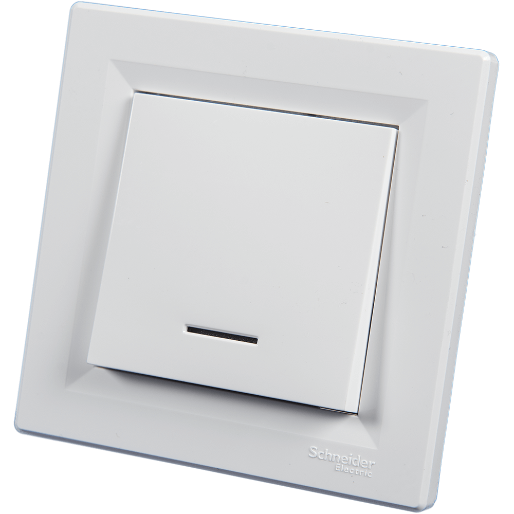 Intrerupator cu LED Asfora, Schneider EPH1400121, alb