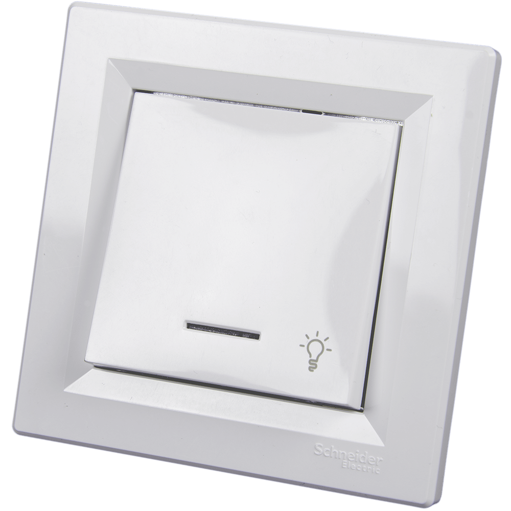 Intrerupator cu revenire si LED Asfora, Schneider EPH1800121, alb