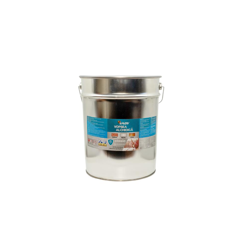 Vopsea alchidica Vady clasic, pentru lemn/metal/zidarie, interior/exterior, alba, 20kg