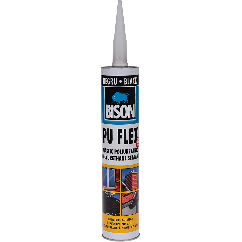 Mastic poliuretanic Bison PU Flex, negru, 300 ml