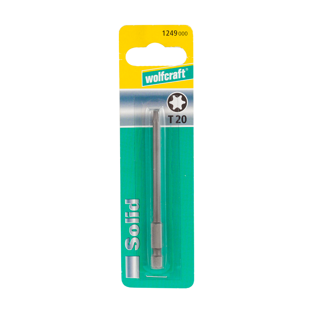 Bit solid Wolfcraft, Torx, T20, 1 buc, 89 mm