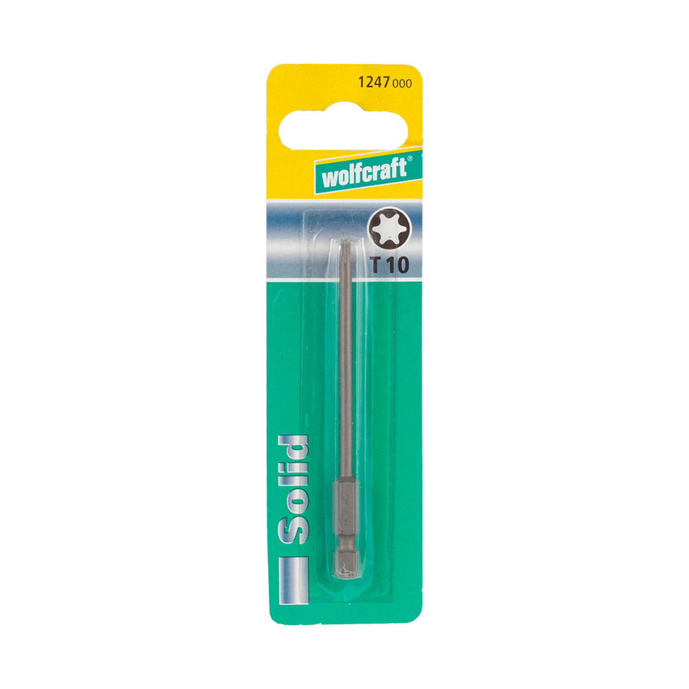 Bit solid Wolfcraft, Torx, T10, 1 buc, 89 mm