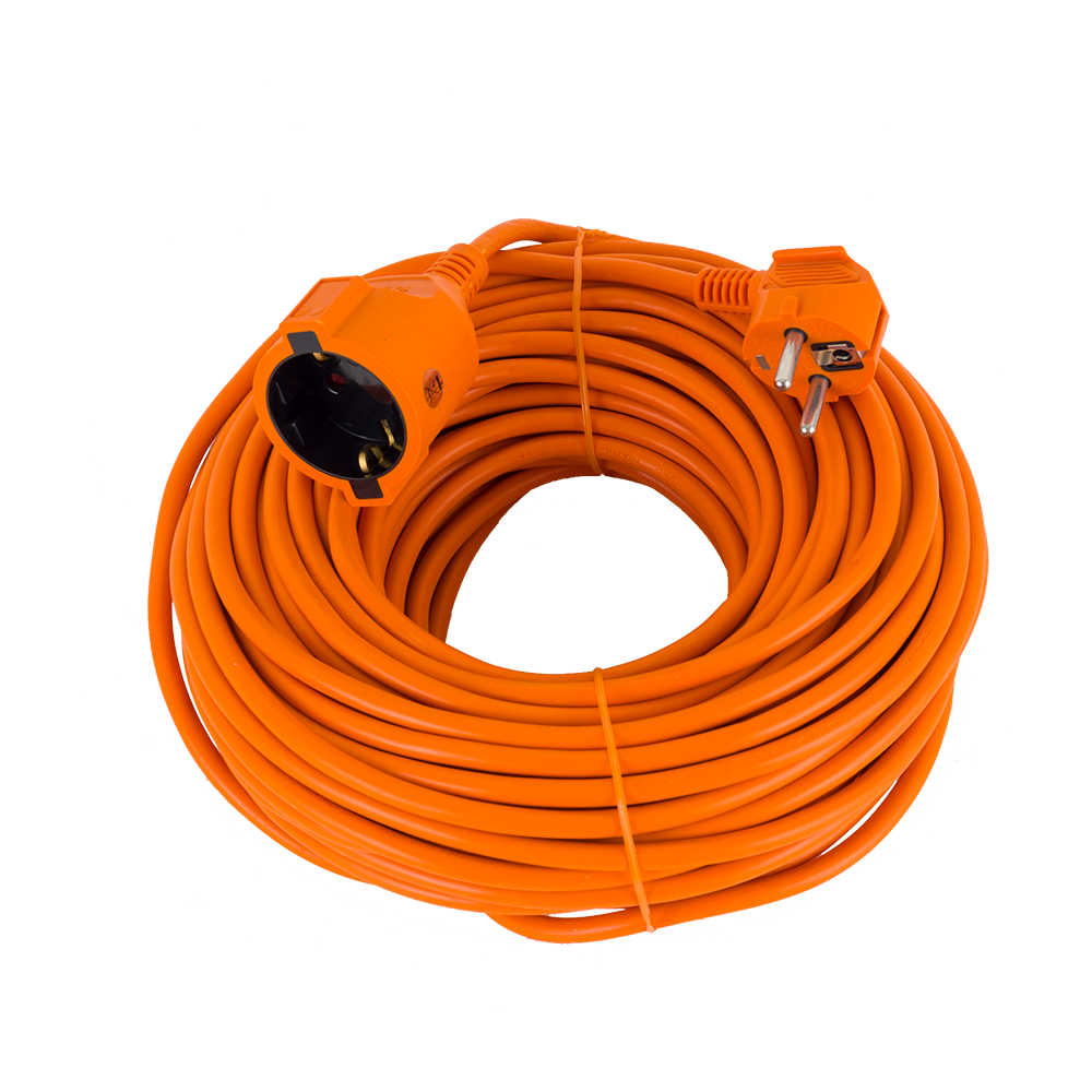 Prelungitor fisa-cupla Strohm, PP+PVC, portocaliu, 30 m