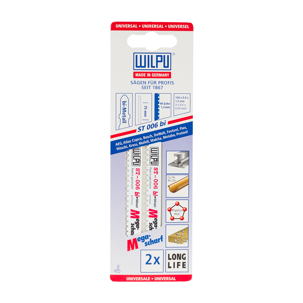 Set 2 lame fierastrau Wilpu, 75 mm