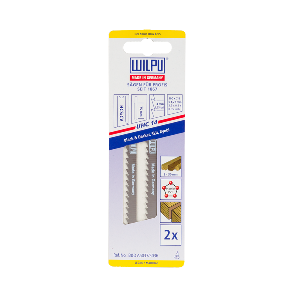 Set 2 lame fierastrau Wilpu, HCS/CV, 75 x 4.0 mm