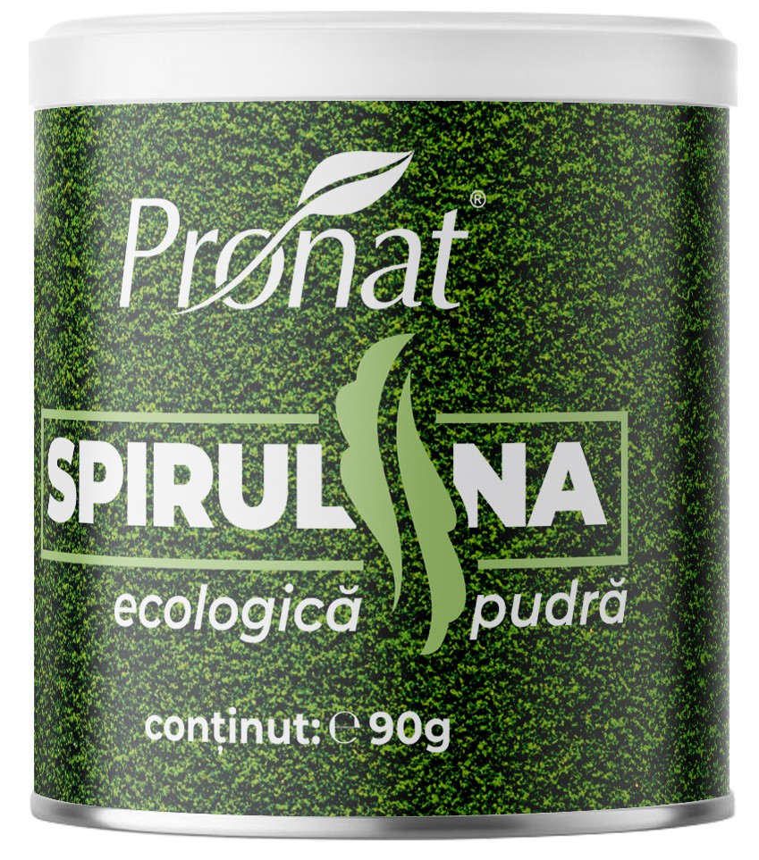 Spirulina bio pulbere, 90g Pronat