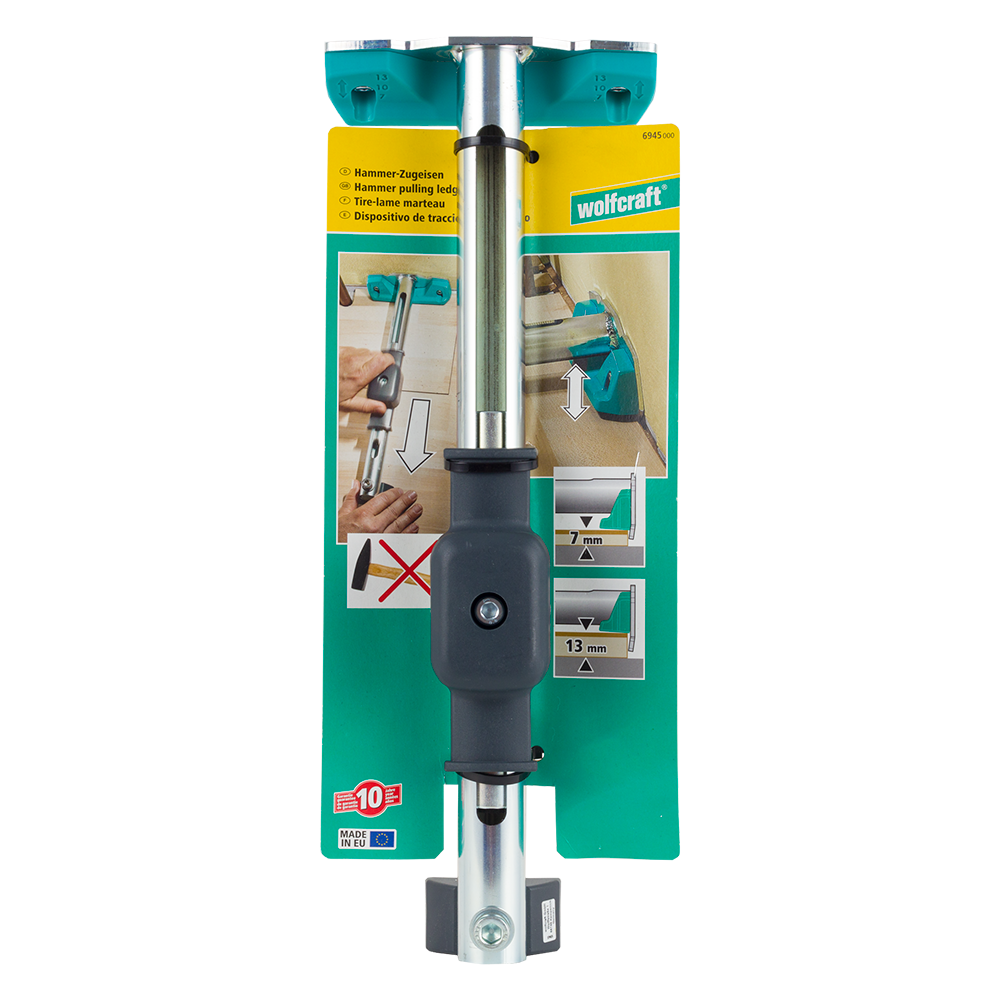 Dispozitiv de fixare parchet Wolfcraft 3 in 1, argintiu, antracit, turcoaz, 160 x 75 x 405 mm