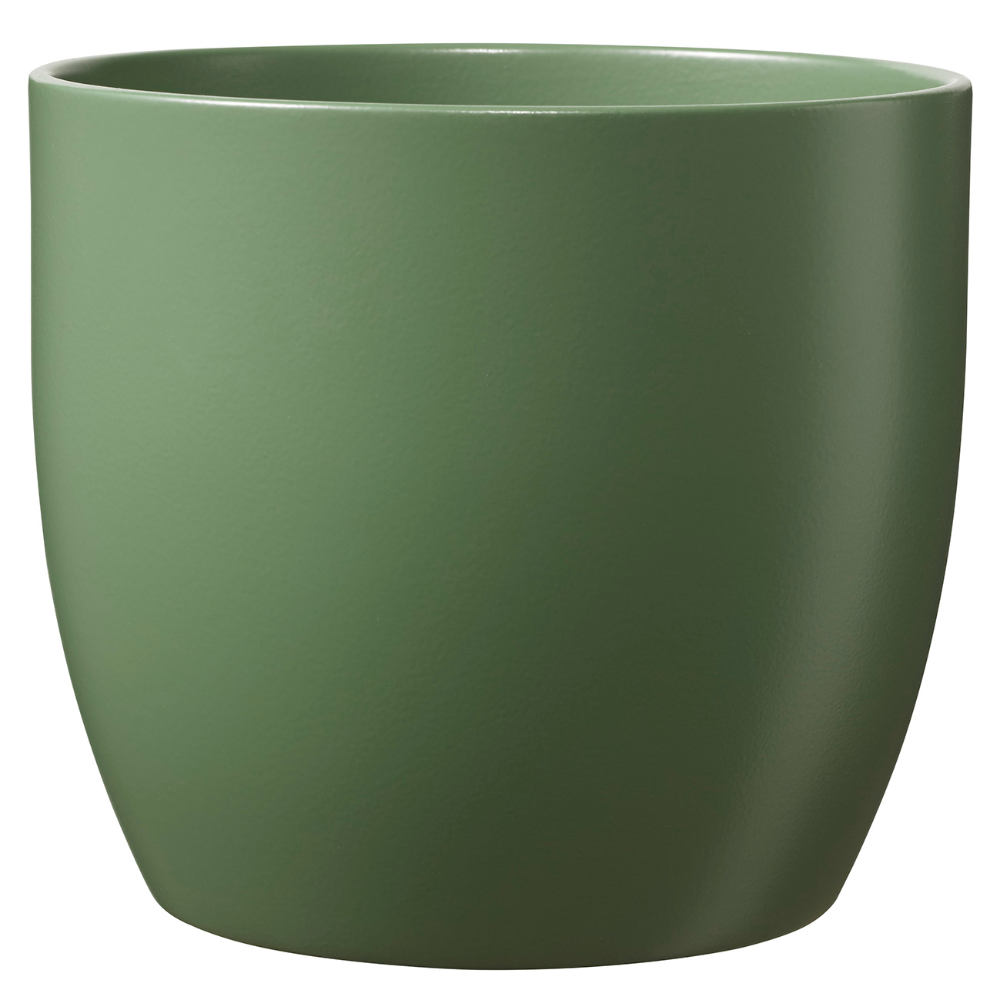 Masca ghiveci SK Basel, ceramica, vernil mat, 0.779 kg, diametru 16 cm, 15.5 cm