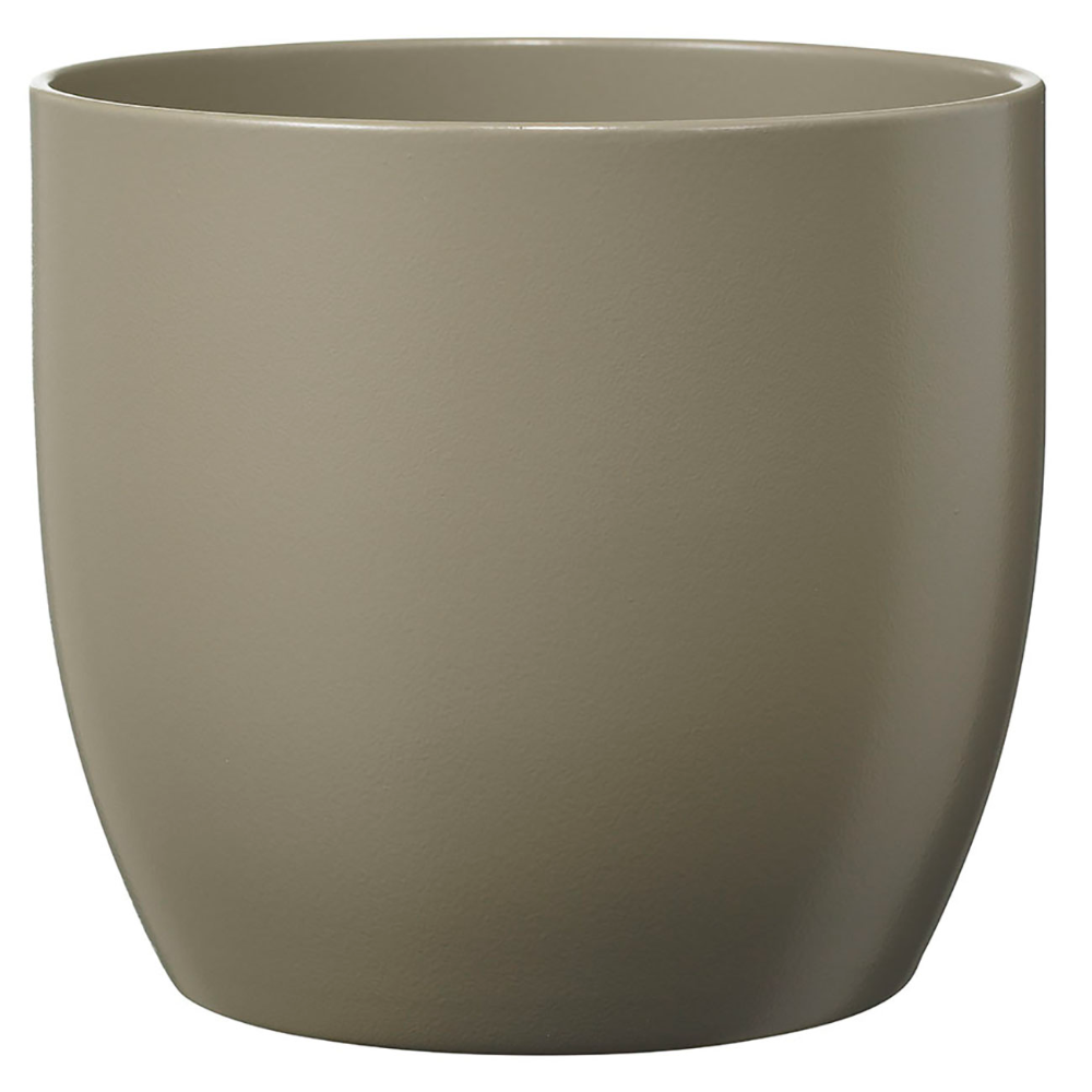 Masca ghiveci SK Basel, ceramica, gri mat, 0.551 kg, diametru 14.5 cm, 14 cm