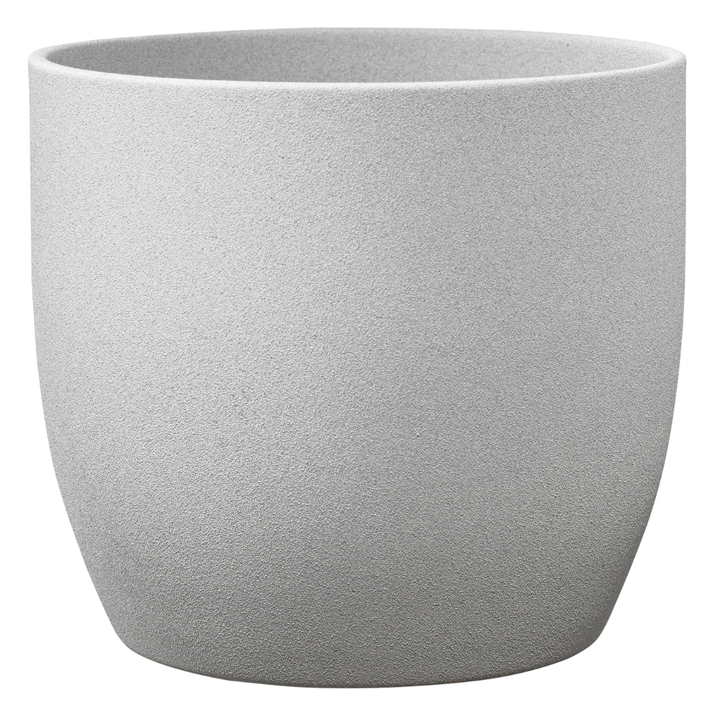 Masca ghiveci SK Basel, ceramica, gri stone deschis, 1.446 kg, diametru 19 cm, 18 cm