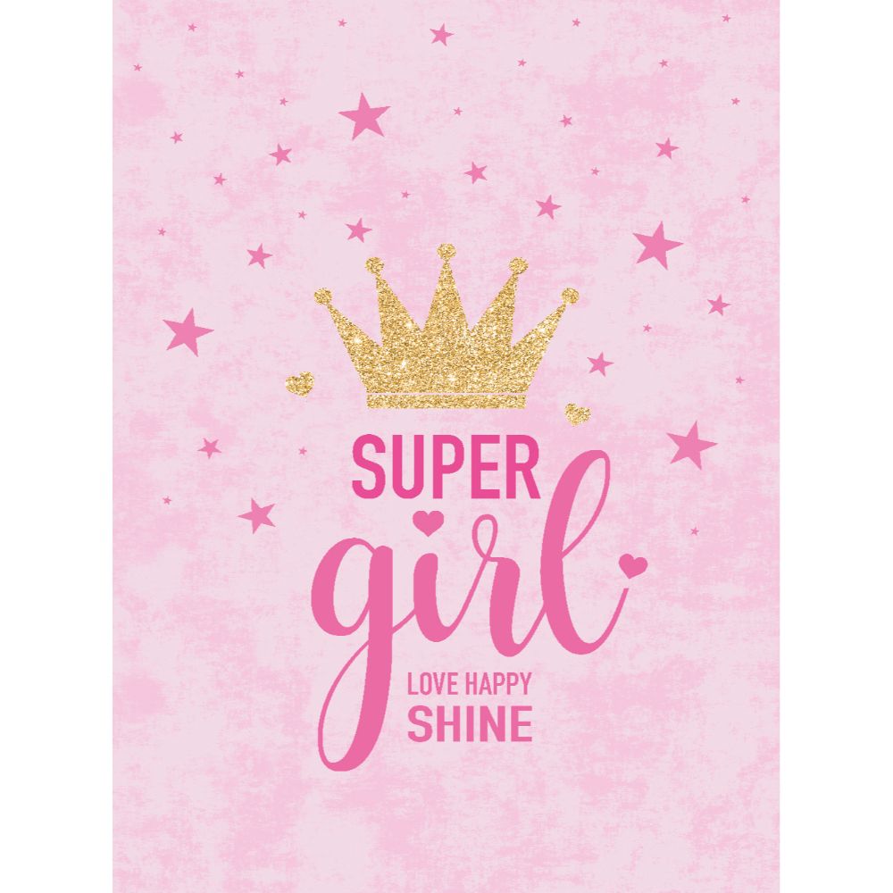Covor copii Kids Super Girl, model cu text, poliester, 70 x 140 cm