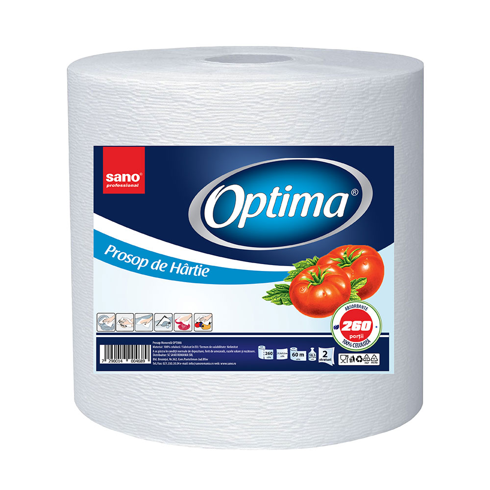 Rola prosoape de hartie, Sano, 100% celuloza, 60 m