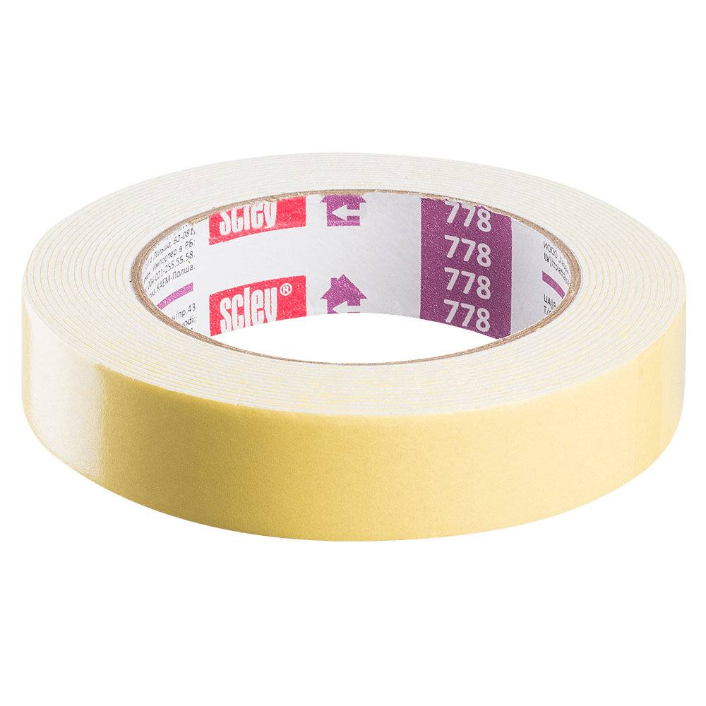 Banda dublu adeziva montaj, Scley, bej, 19 mm x 5 m