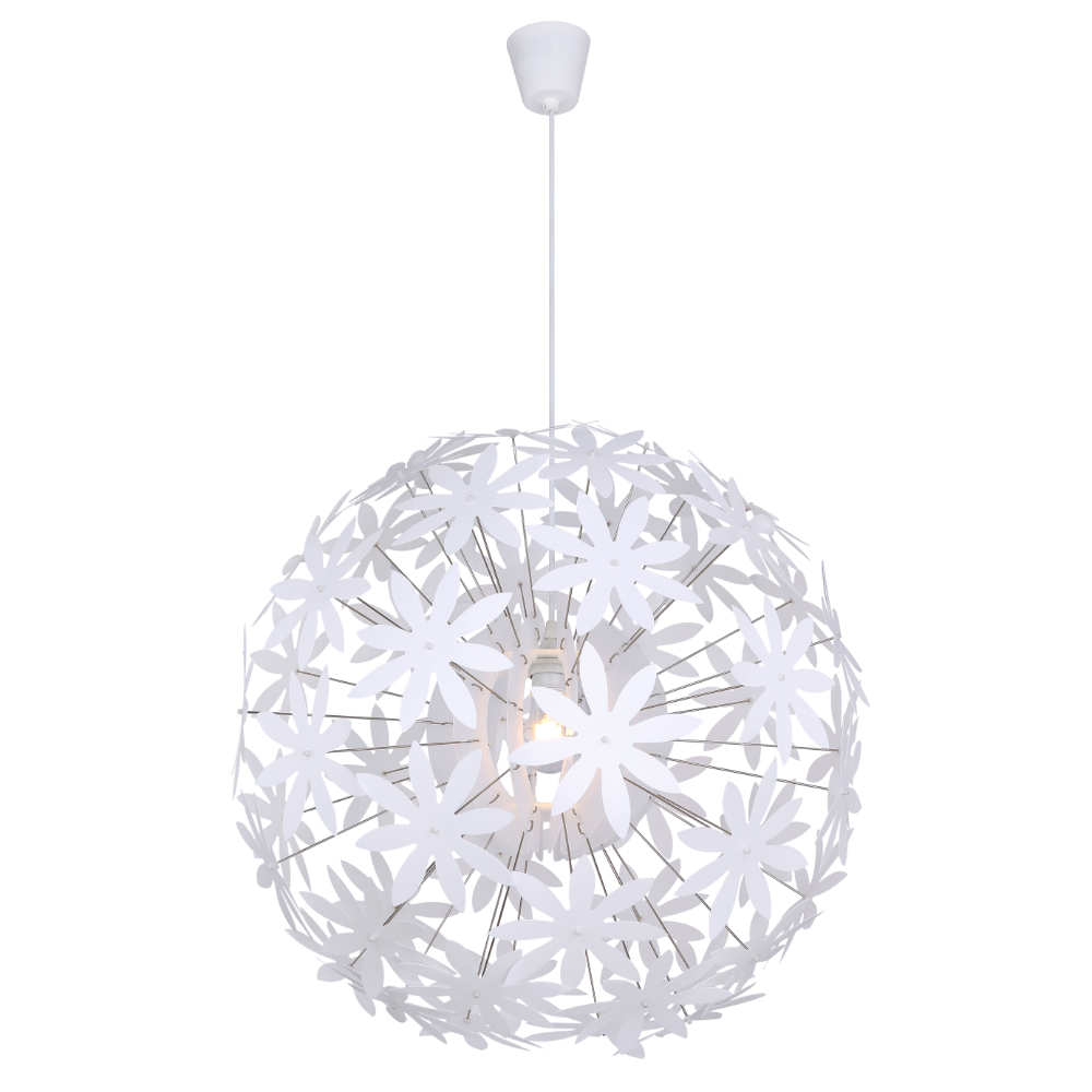 Suspensie Globo Stella, 1xE27, 60W, H 1500 mm x D 600 mm, alb