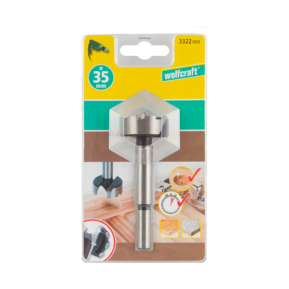 Freza pentru balamale Wolfcraft, 35 x 90 mm