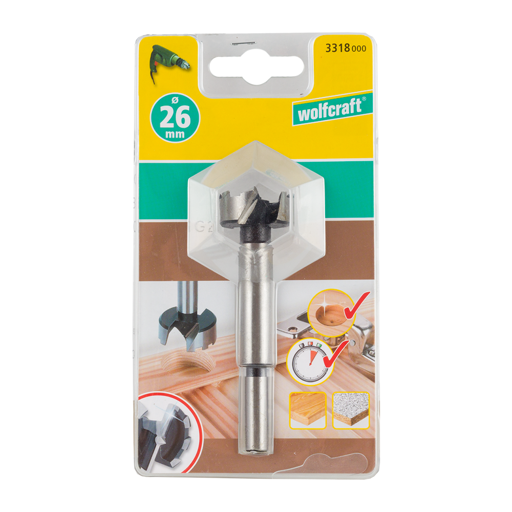 Freza pentru balamale Wolfcraft, 26 x 90 mm