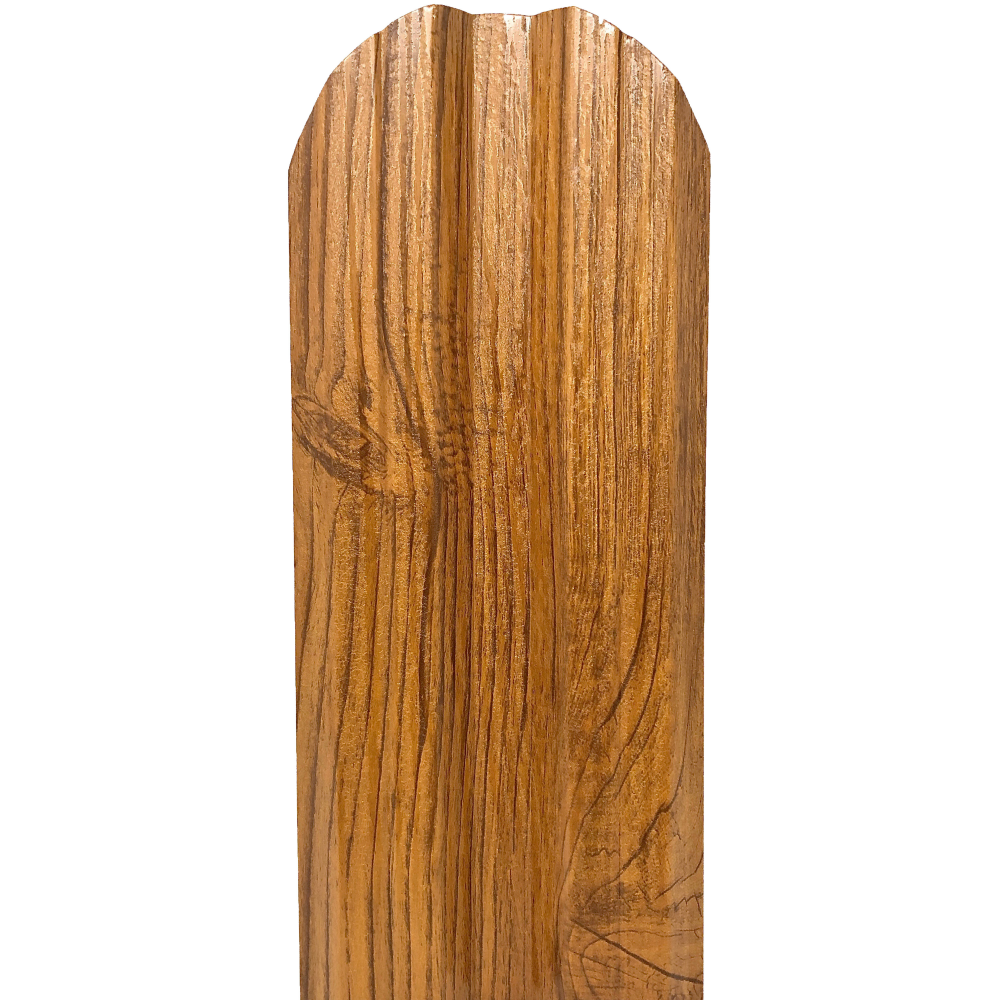 Sipca metalica gard Tisa, maro stejar, 0.5 mm, 1500 x 115 mm, 25 bucati + 50 bucati surub autoforant