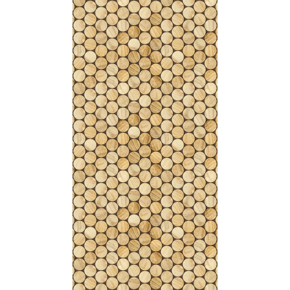 Covor modern Kitchen Wood, poliester, model geometric bej natural, 70 x 140 cm