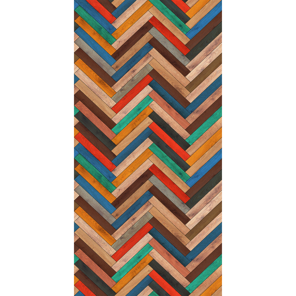 Covor modern Kitchen Wood DT02686_101, poliester, model geometric, multicolor, 70 x 140 cm
