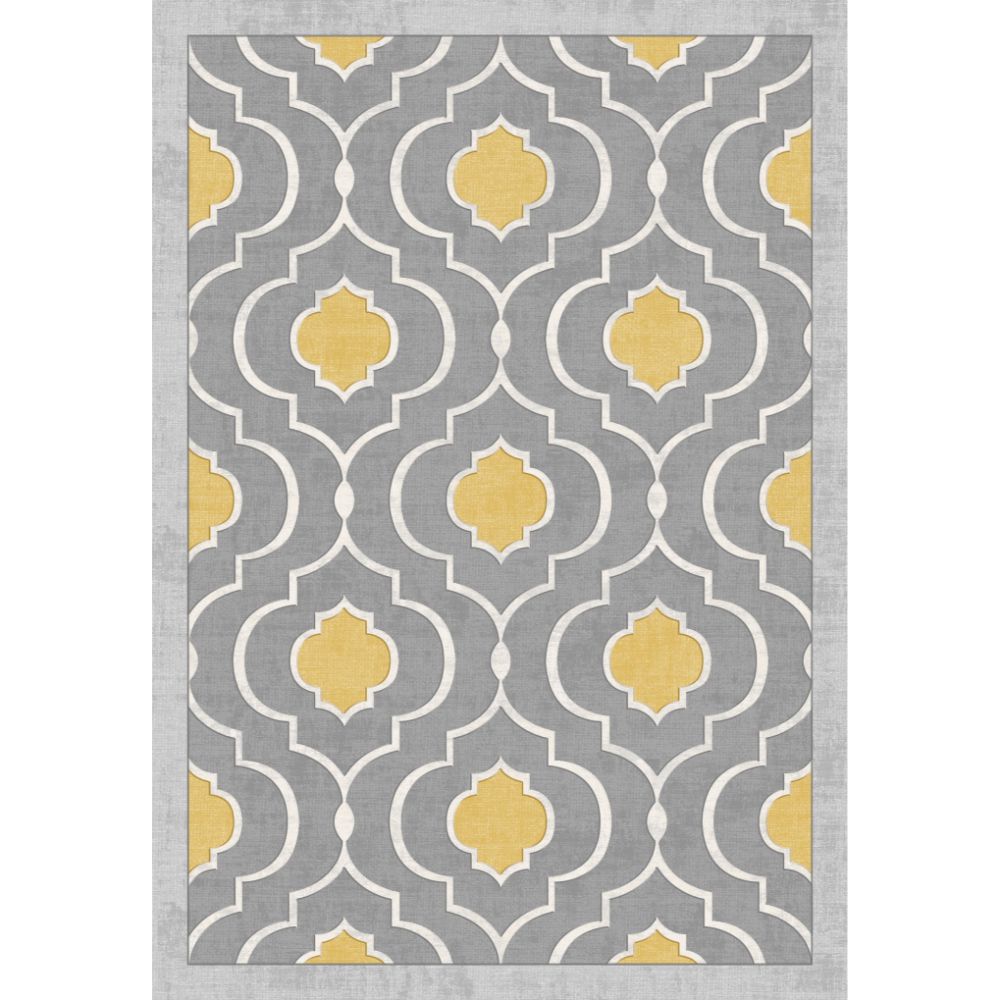 Covor modern Damask Living, poliester, model geometric, 70 x 140 cm