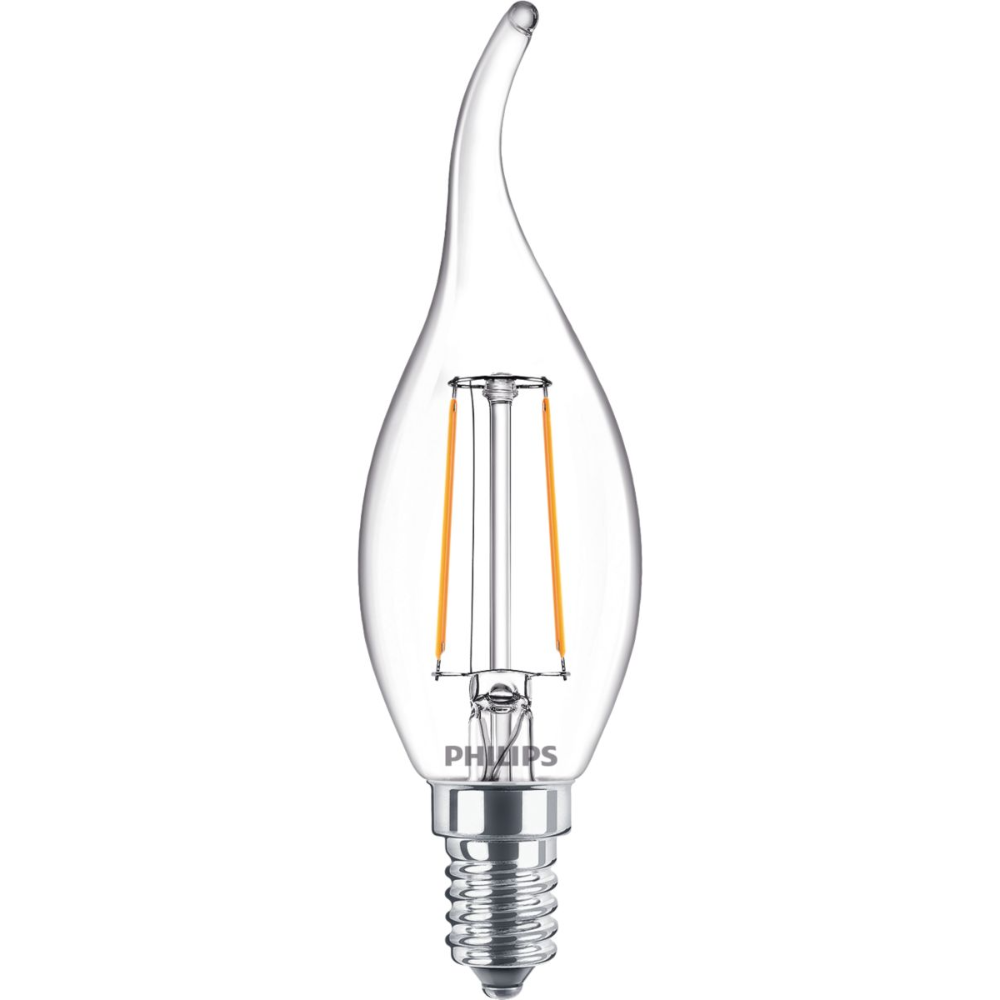 Bec LED lumanare nedirectionala Philips, E14, 2 - 25W, alb, lumina calda 2700 K