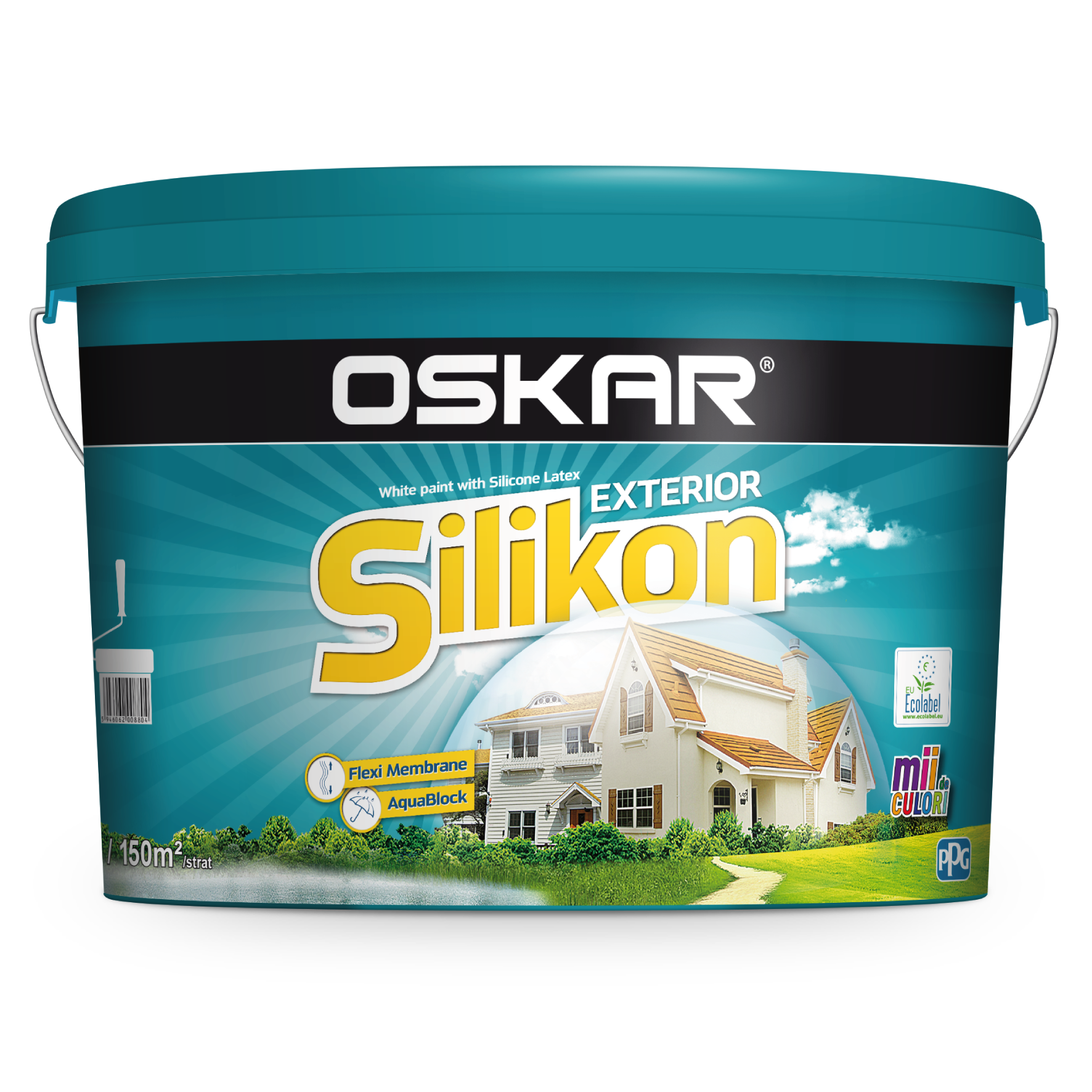 Vopsea lavabila exterior Oskar Silikon , alb, 15 l