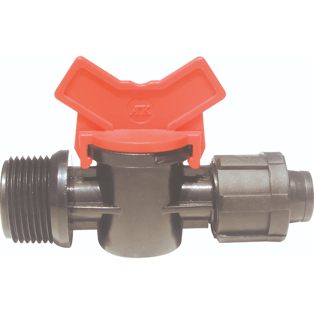 Minivana pentru tub de picurare Palaplast, cu filet exterior pentru furtun, diametru 3/4 inch x 16 mm