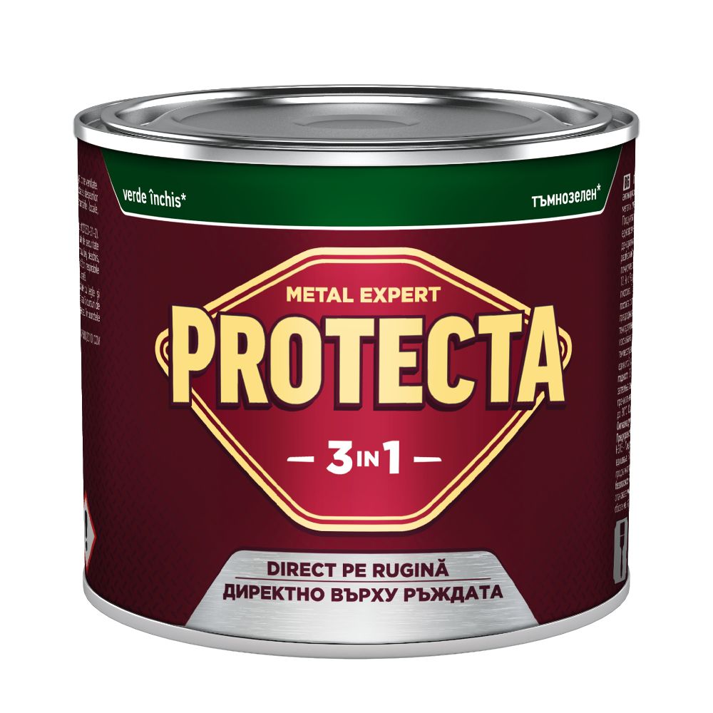 Vopsea alchidica/email Protecta 3 in 1, verde inchis , interior/exterior, 2,5 L
