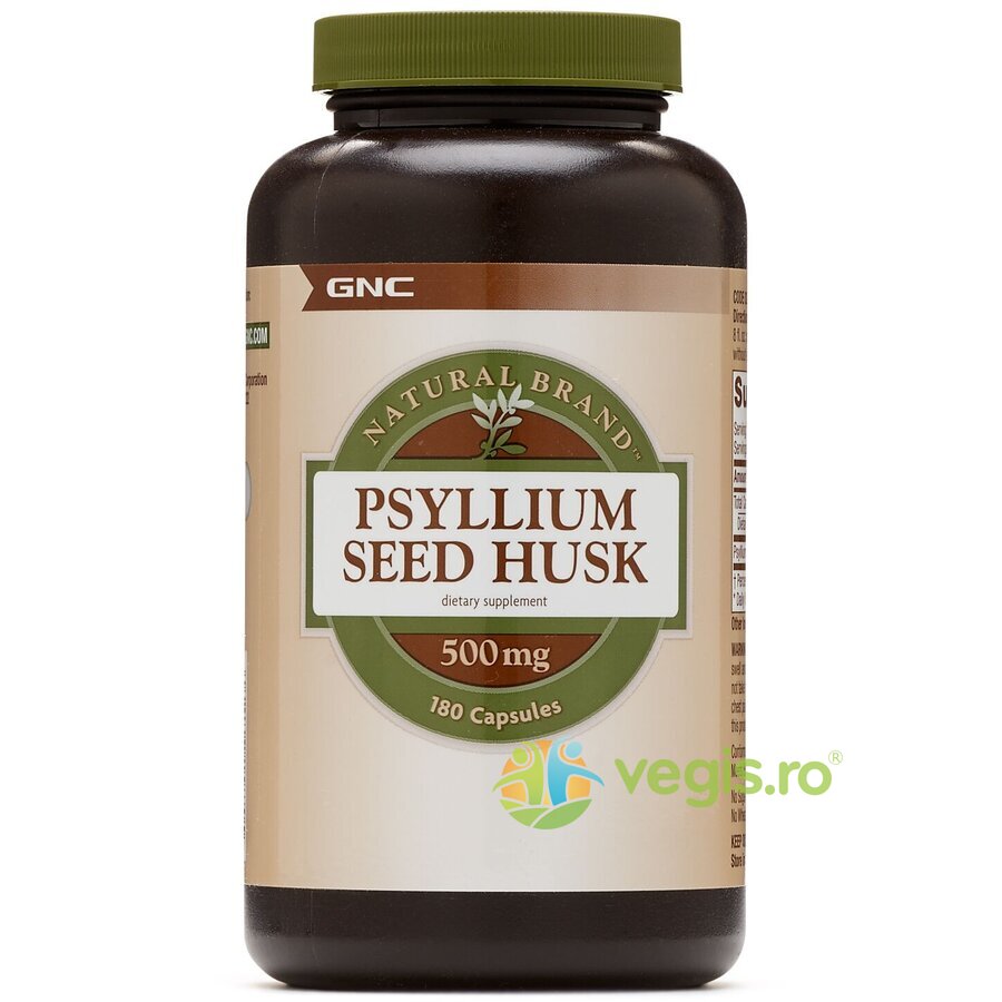 Psyllium Seed Husk (Seminte de Psyllium Decorticate) Natural Brand 500mg 180cps