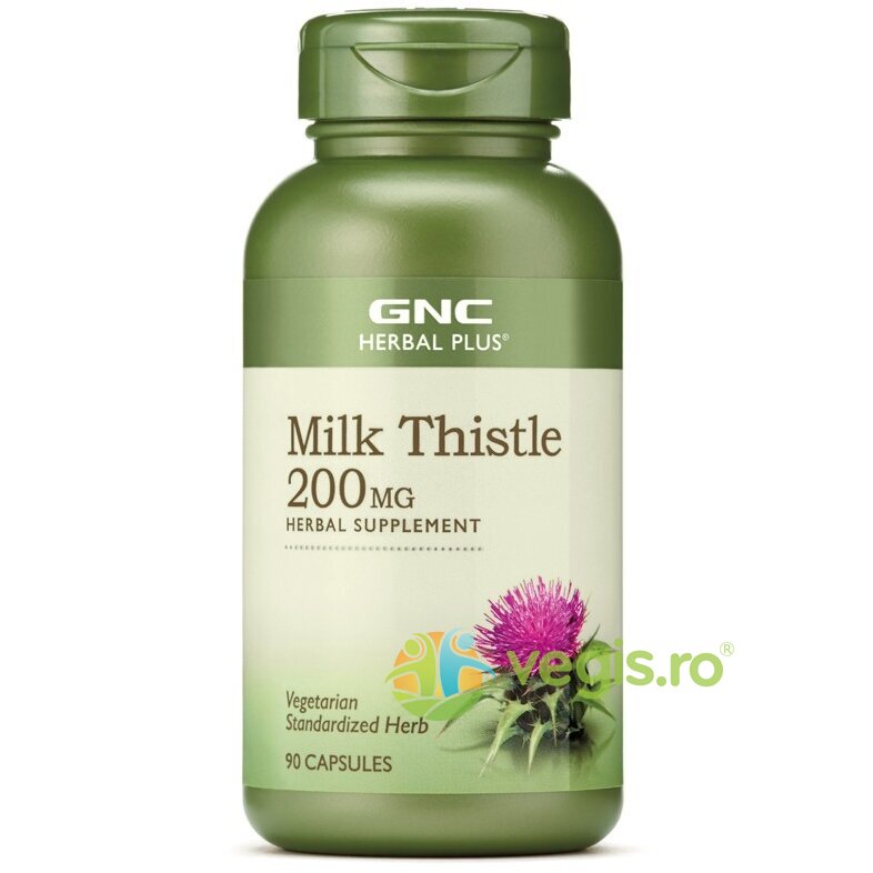 Milk Thistle (Silimarina) Herbal Plus 200mg 90cps vegetale