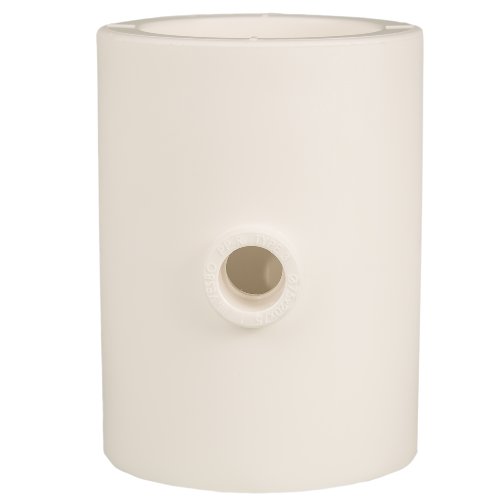 Teu redus PPR 75 mm Vesbo, 20 x 75 mm, filet interior, alb