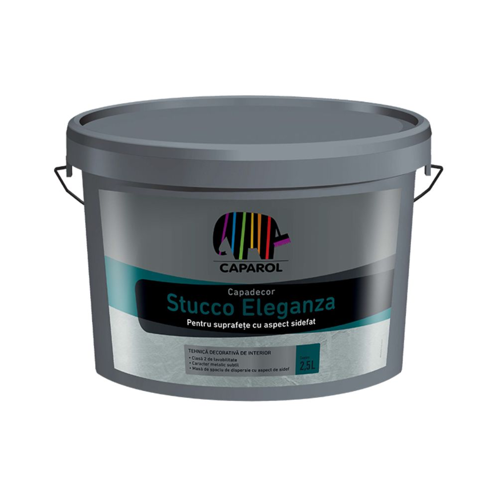Masa de spaclu decorativa Capadecor Stucco Eleganza, crem deschis metalizat, 2,5 L