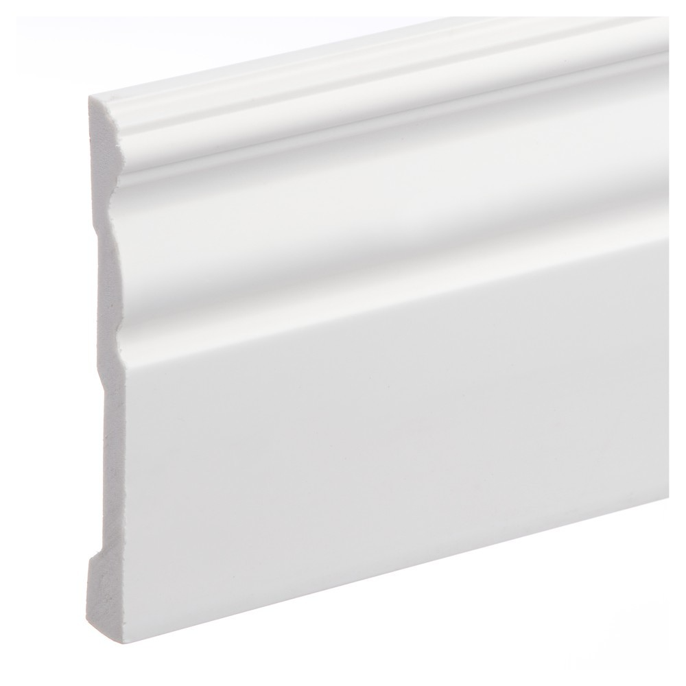 Plinta pardoseala Elegance, polimer dur, alb, 2440 x 15 x 119 mm