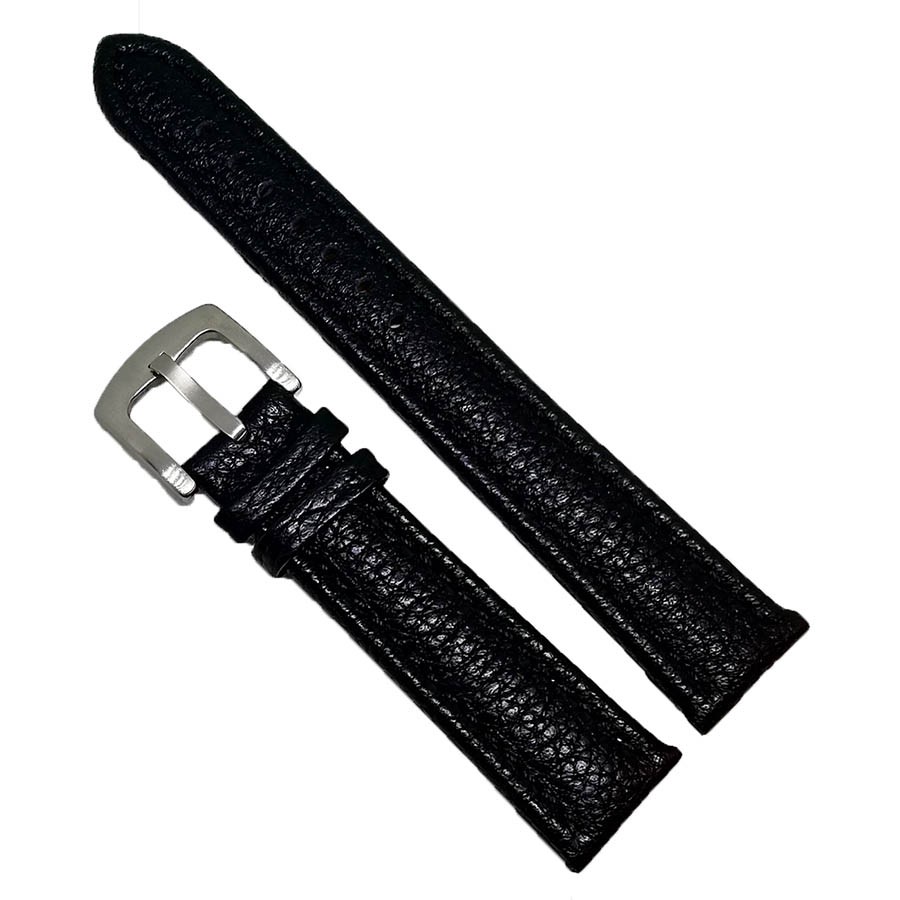 Curea ceas din piele neagra marime XL 22mm 24mm