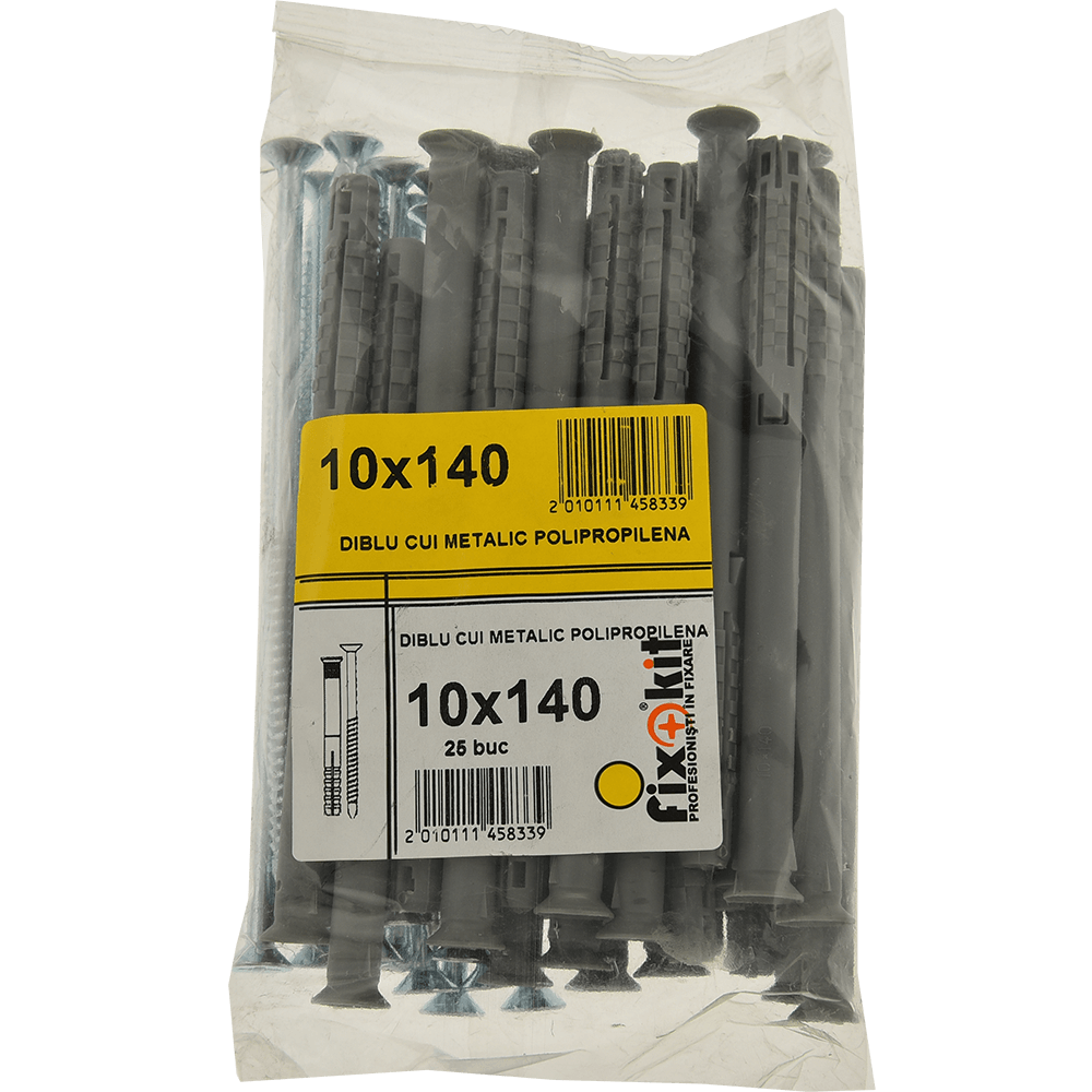 Diblu cui metalic polipropilena, 10 x 140 mm, 25 buc/set
