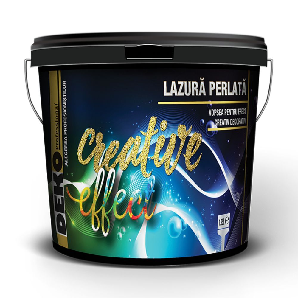 Vopsea decorativa cu efect lazura perlata silver, Deko Creative Effect, 1.25 L