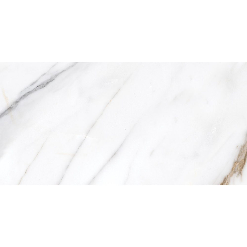 Gresie portelanata Cesarom Statuario, PEI4, textura lis, finisaj mat, alb, marmura, dreptunghiulara, grosime 9 mm, 60 x 30 cm