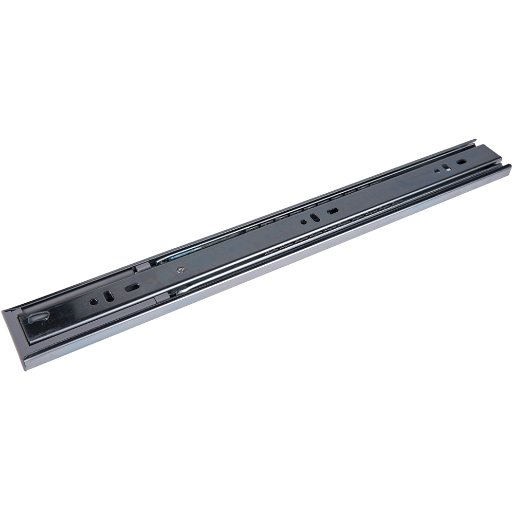 Glisiera TEKO cu bile si amortizor, zincat alb, extractie totala, 400 x 45 mm