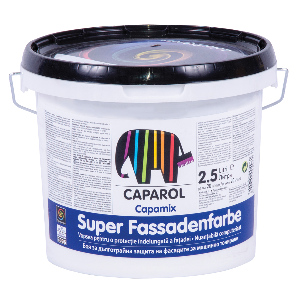 Baza de colorare Caparol Super Fassadenfarbe B1, exterior, alb, 2.5 l