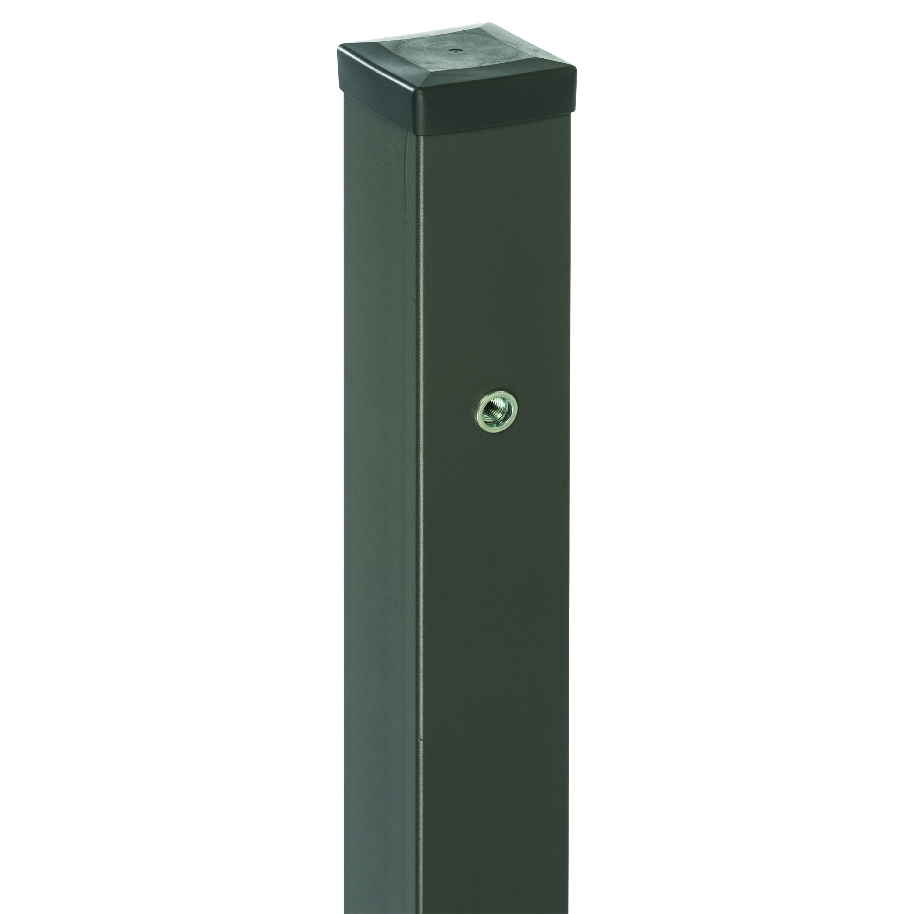 Stalp poarta Kora, otel galvanizat, patrat, gri antracit, RAL 7016, 2 m, 100 x 100 mm