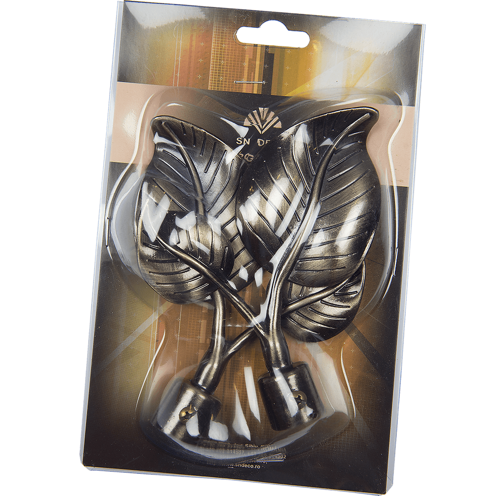 Set de capete pentru galerie, metal forjat, auriu antic, 20 mm