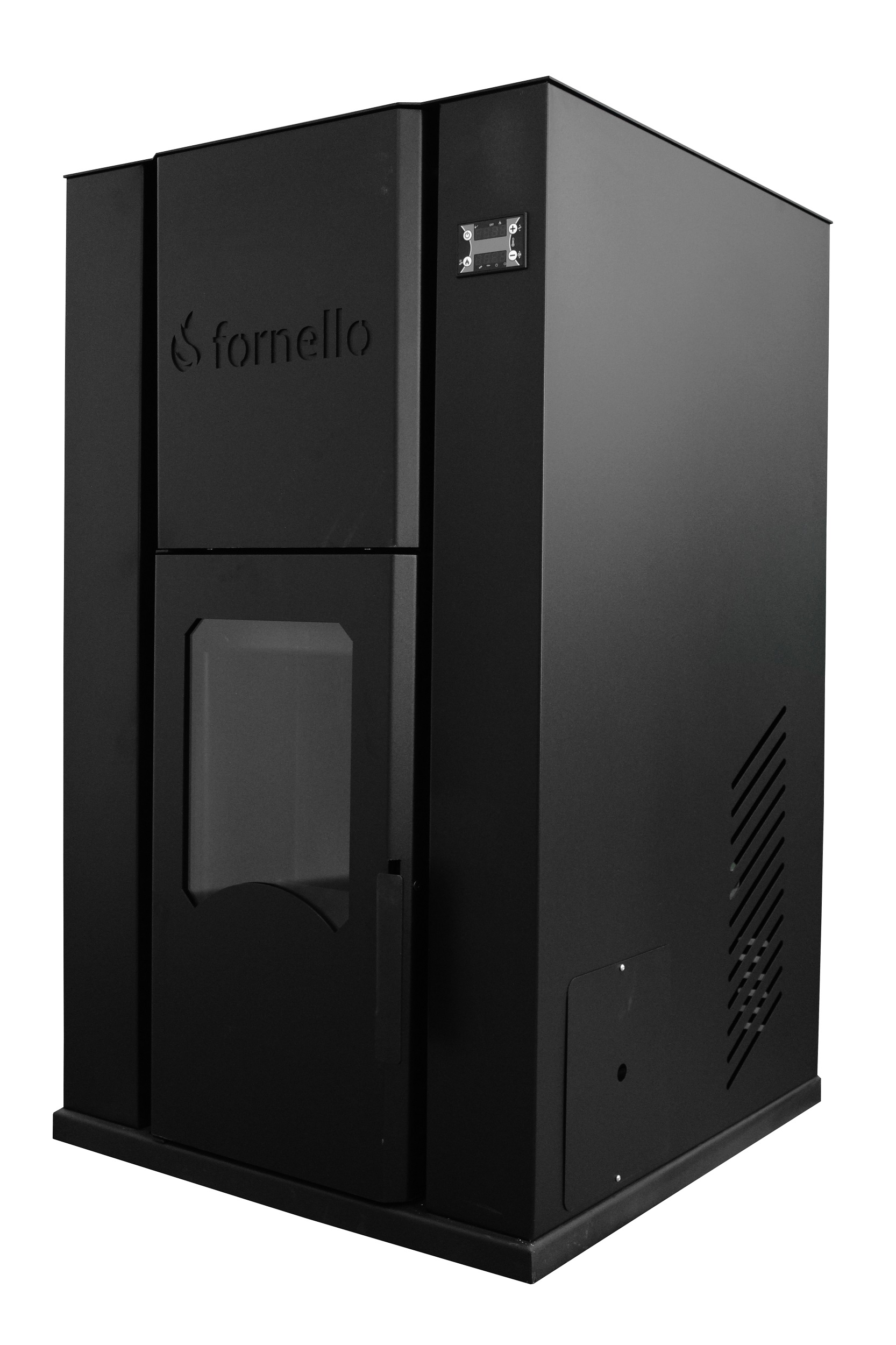 Termosemineu pe peleti Fornello Pellet King 40 kw complet echipata pentru incalzire pompa  vas de expansiune supapa de siguranta automatizare  tiraj fortat buncar peleti 100 litri aprindere automata Clasa energetica A+