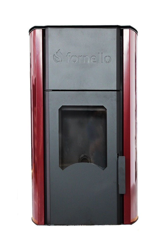 Termosemineu  centrala peleti Fornello Royal Bordeaux 25 kw   complet echipat pentru  incalzire pompa vas  expansiune automatizare telecomanda buncar peleti tiraj fortat