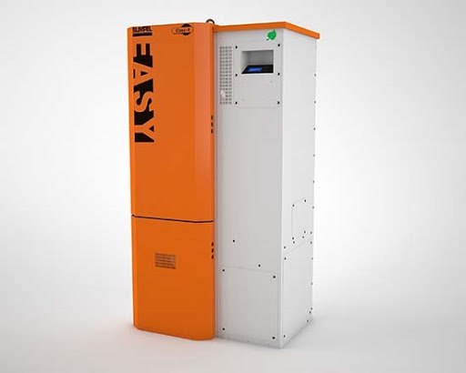 Pachet Centrala pe peleti Fornello Slimpell Easy 25 kw arzator inox pompa de circulatie pompa electronica Grundfos A+  Boiler Termoelectric Fornello 100l kit evacuare 100 mm 35 metri si reductie 100 -120 mm