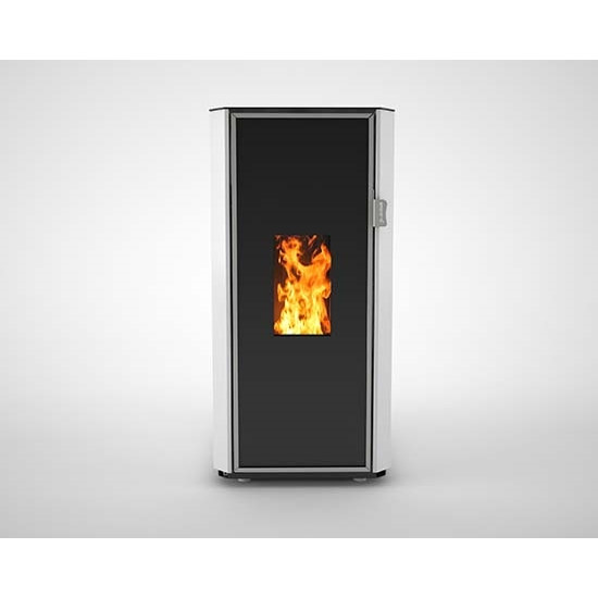 Pachet Termosemineu pe peleti Fornello Lidya 25 kW pompa Grundfos vas expansiune arzator inox curatare mecanica arzator si drumuri de fum A+ Kit evacuare 3.5 ml Boiler Fornello 100 l Termostat Salus 091FLRFV2 Aspirator si Kit montaj