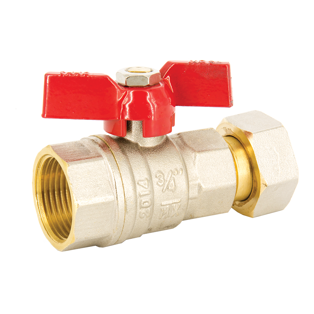 Robinet apa cu olandez, filet interior-interior, maner fluture, alama, nichel, 3/4