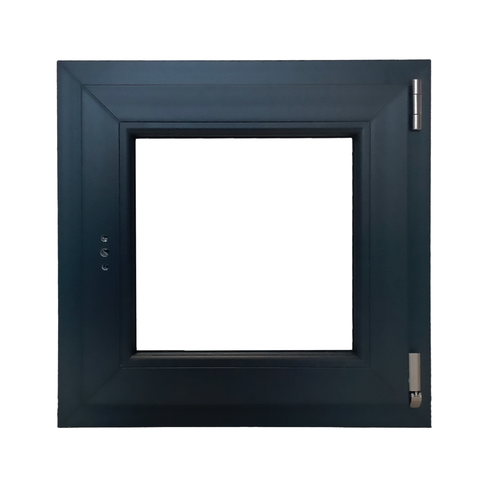 Fereastra PVC Aluplast, 5 camere, gri antracit, 56 x 56 cm, deschidere oscilobatanta / dreapta